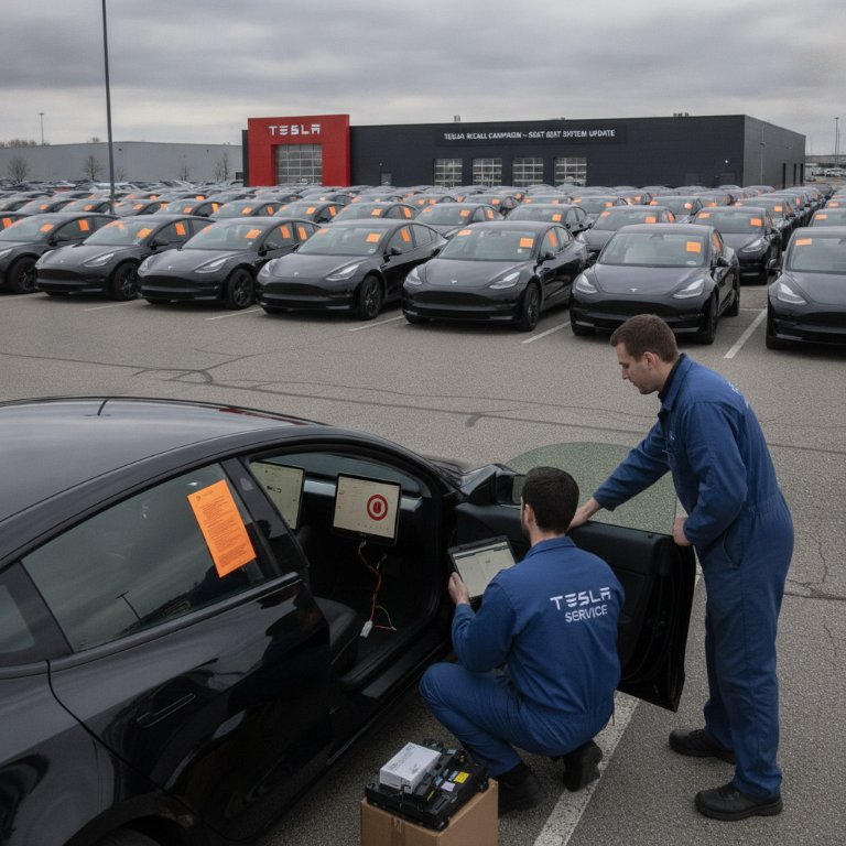 Safety Scrutiny Mounts: Tesla Recalls Over 125,000 Vehicles for Critical Seat Belt Warning Flaw