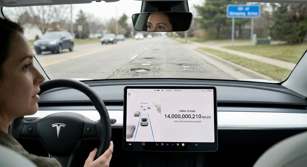 Data Explosion vs. Basic Real-World Traps: Can Tesla's 14-Billion Mile FSD Finally Overcome Its Pothole Blindspot?