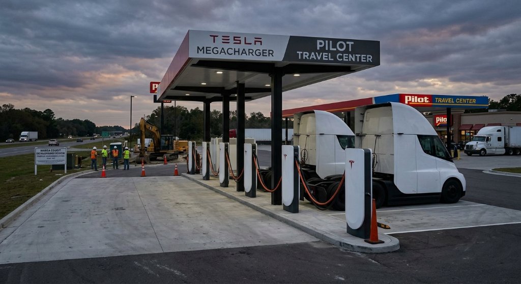 Tesla Semi Hits the East Coast: Massive Megawatt Megacharger Planned for Key Florida Freight Corridor
