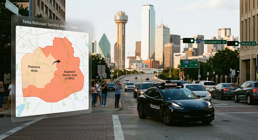 Tesla Blows Up Dallas Geofence: Robotaxi Territory Swells 158% as Waymo Rivalry Intensifies