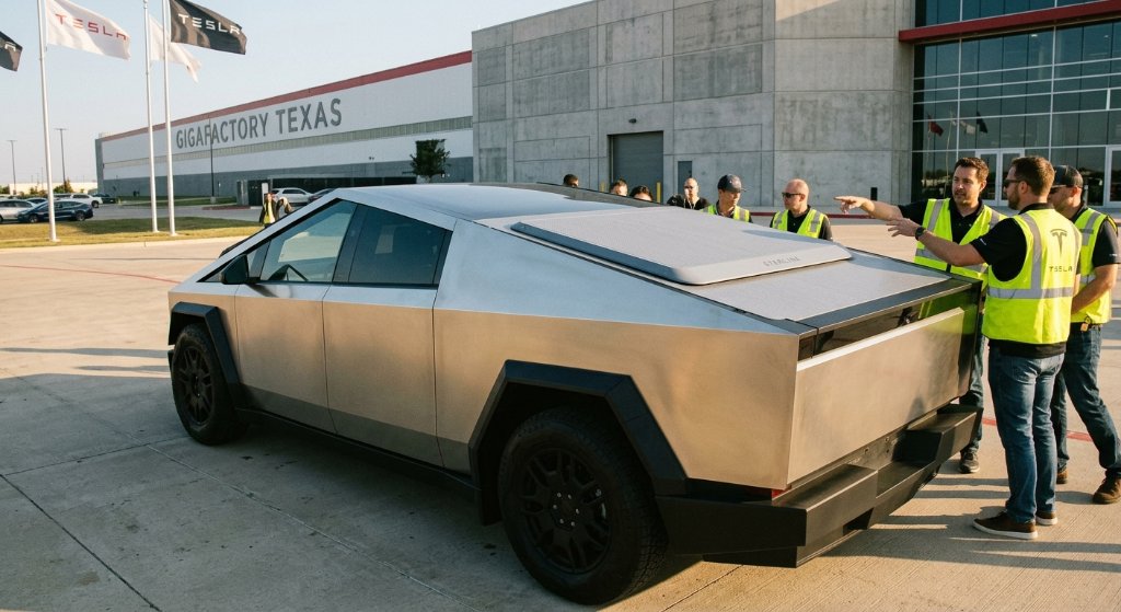 Tesla's Gold Cybercab Gets Factory-Integrated Starlink: Musk Predicts Satellite-Backed Future for All Cars