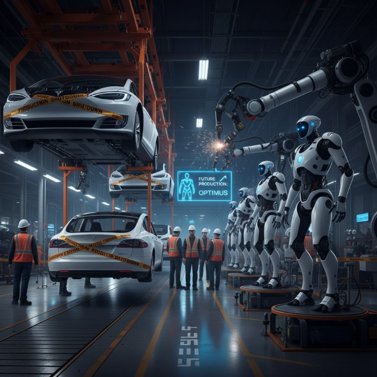 Tesla's Bold Bet: Flagship EV Production Yields to Optimus Robotics at Fremont