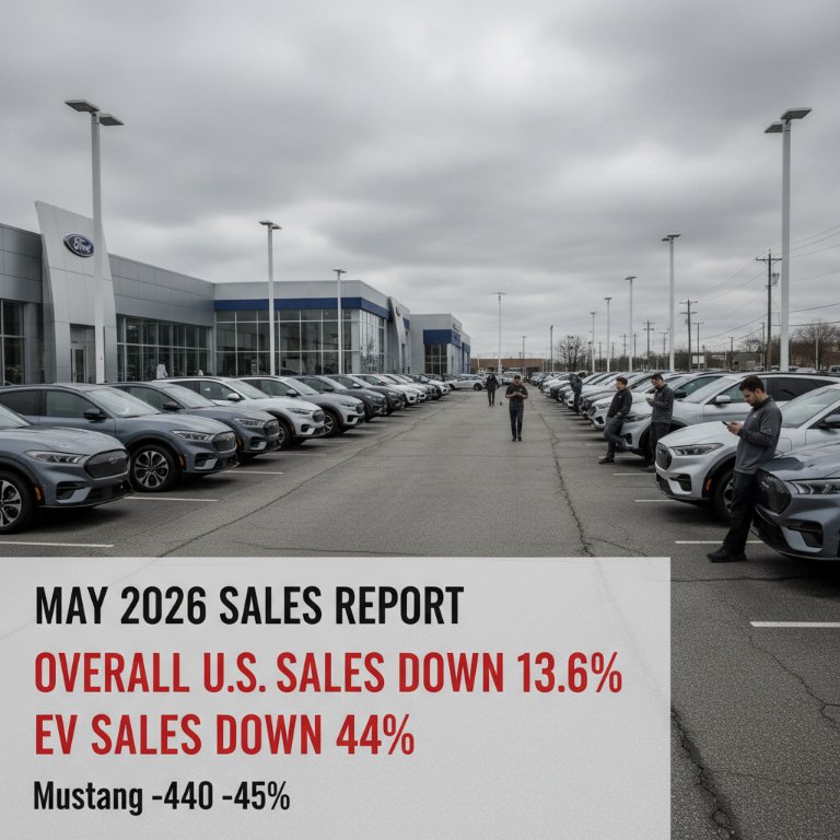 Ford's Electric Ambitions Hit a Wall: May 2026 Sales Report Reveals Sharp EV Decline