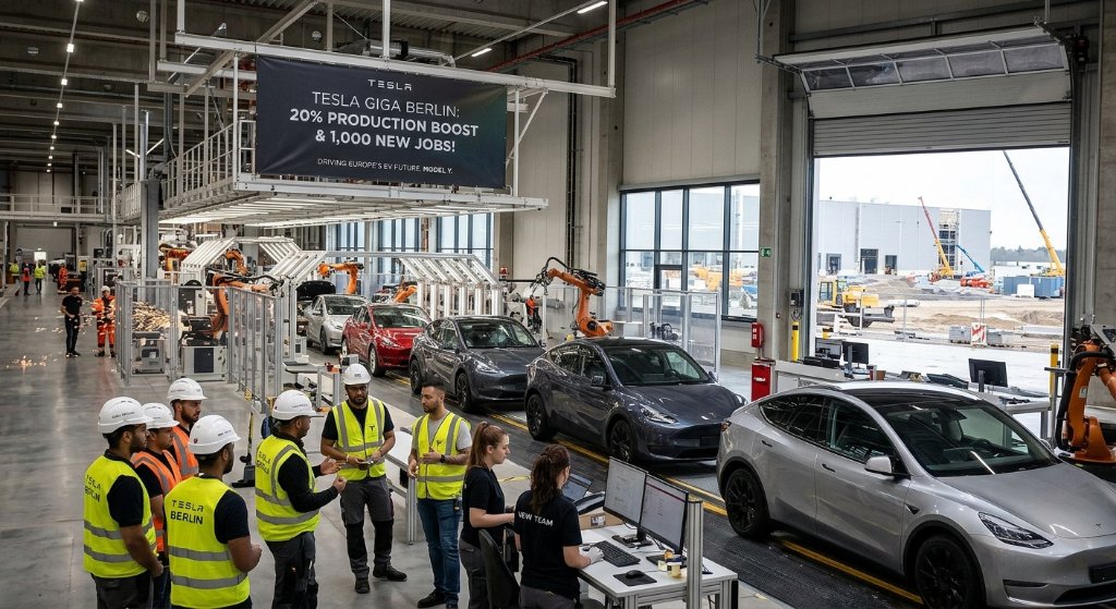 Tesla Unleashes Giga Berlin Expansion: 20% Model Y Output Boost to 7,500 Weekly Units Targets European EV Dominance