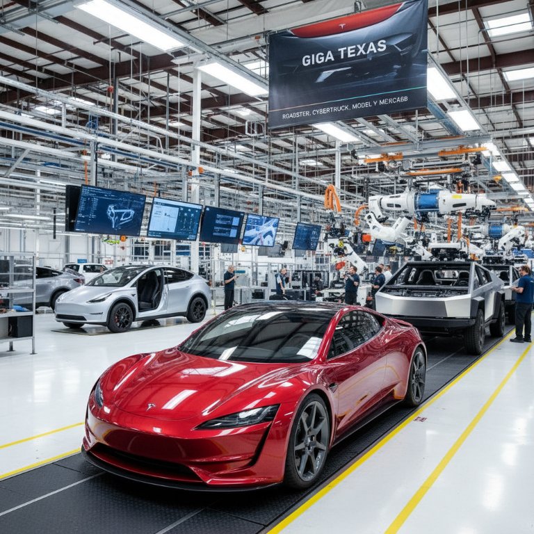 Tesla's Next-Gen Roadster Finally Lands Production Home at Giga Texas, Signalling a Hypercar Showdown