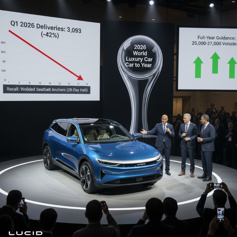 Luxury Crown, Production Thorns: Lucid Gravity Navigates Q1 Delivery Dip Amidst Prestigious Award Win