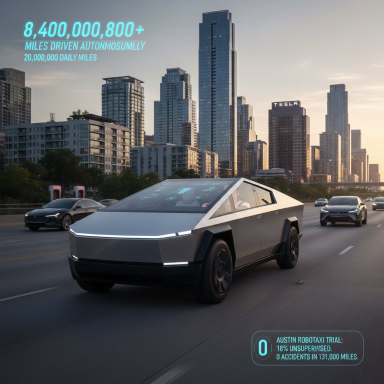 Tesla's FSD Fleet Surpasses 8.4 Billion Miles, Paving the Way for Unsupervised Autonomy; Cybertruck Refinements Enhance Drivability