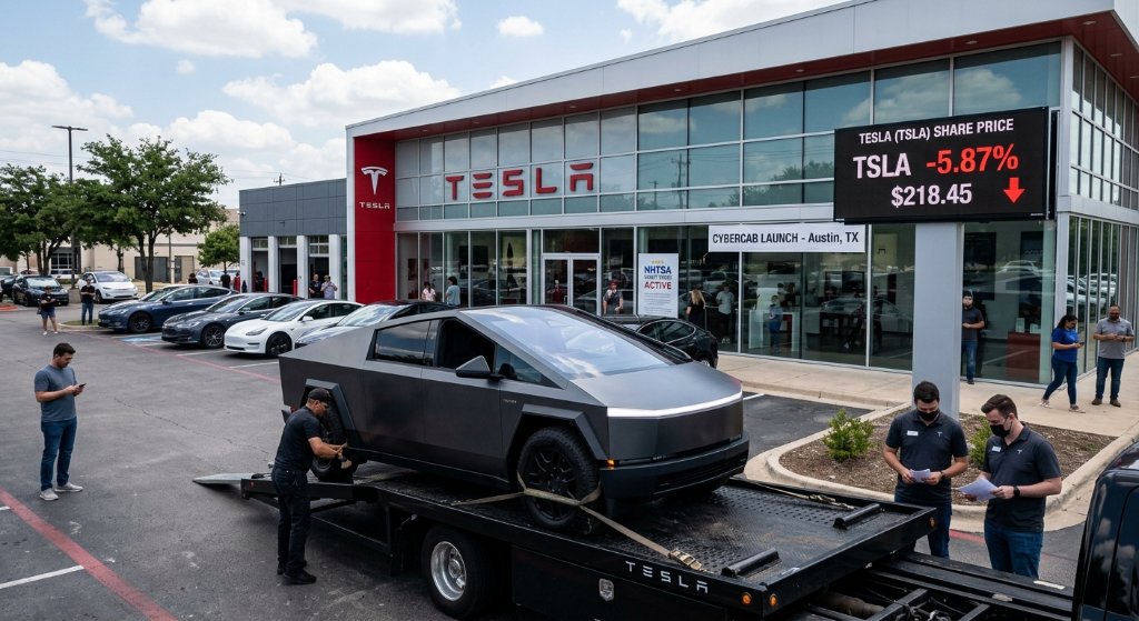 Tesla’s Cybercab Reality Check: Why a 6% Stock Slide and NHTSA Probe Have Wall Street Shaken