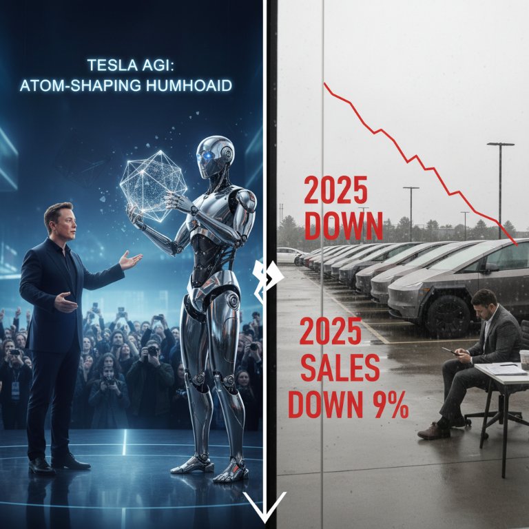 Musk's AGI Dreams Clash with Tesla's Plummeting 2025 Sales Reality