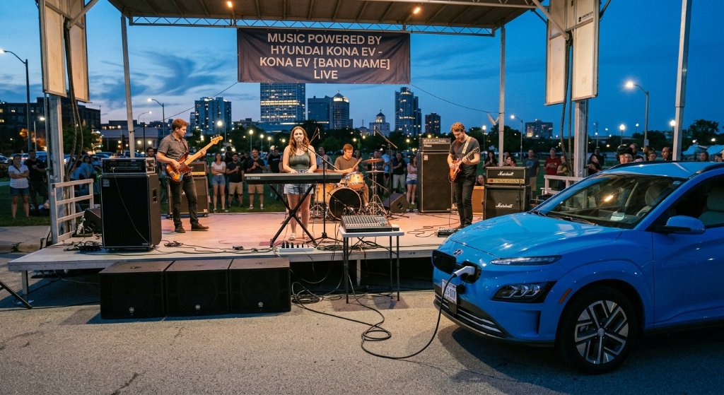 Grid on Wheels: 2025 Hyundai Kona EV Powers Entire Live Concert—Using Just 3% of Its Battery