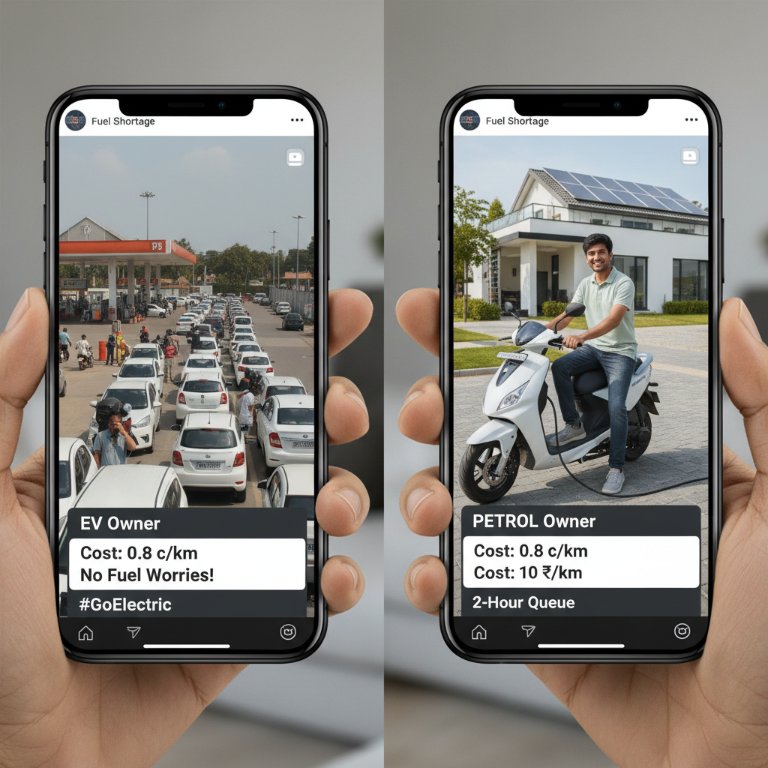 Geopolitical Tensions Ignite a Digital Revolution: Indian EV Owners Taunt ICE Drivers Amidst Fuel Scarcity