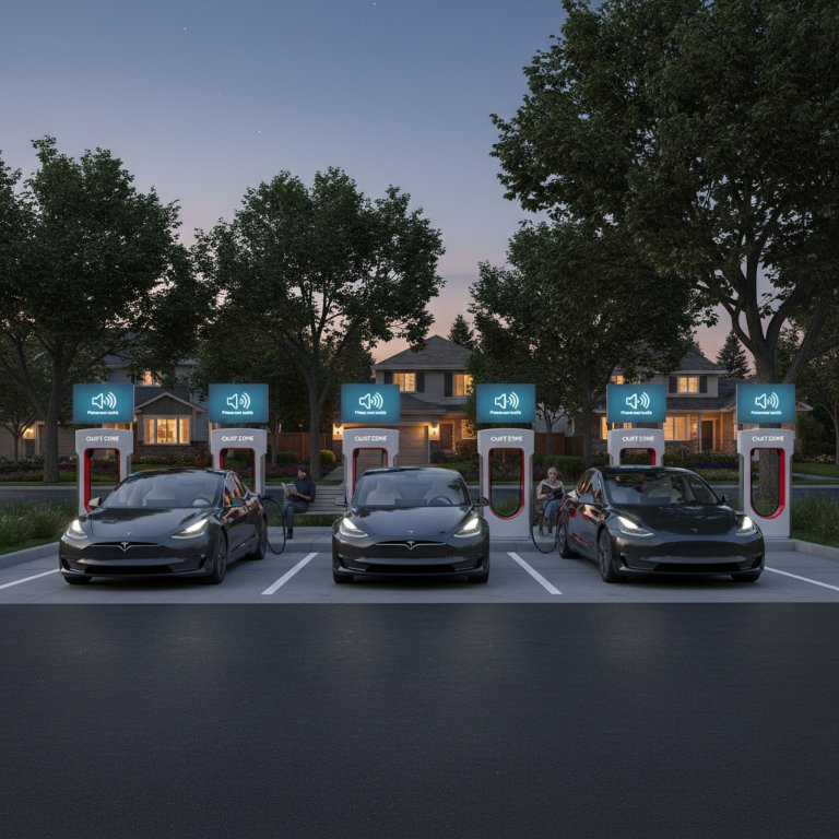 Tesla Rolls Out 'Quiet Charging Zone' to Silence Supercharger Noise Complaints