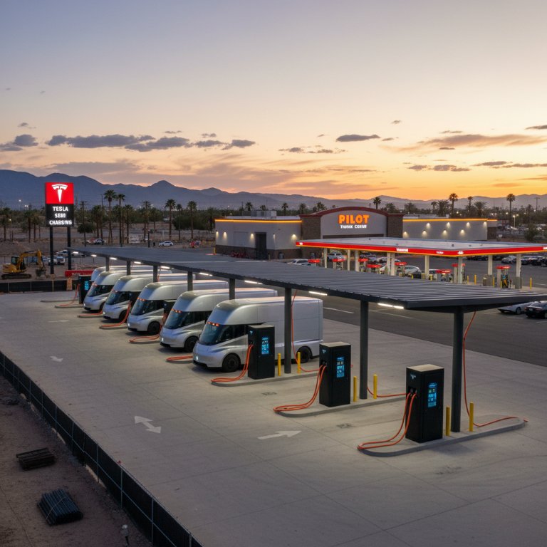Tesla Unleashes Gigawatt Charging Network for Semi, Electrifying Major Trucking Routes