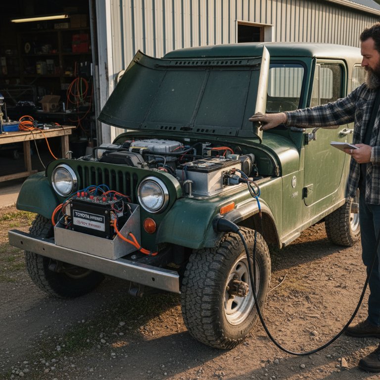 Prius Parts Spark a DIY EV Revolution: Classic Jeep CJ-5 Electrified with Ingenuity