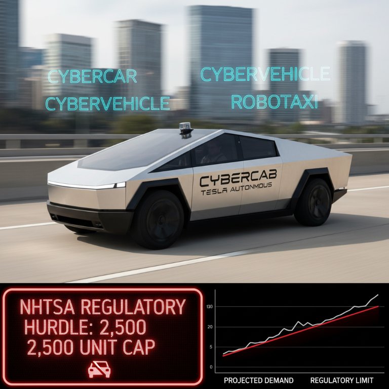 Tesla's Robotaxi Ambitions Confront Regulatory Reality: NHTSA's 2,500-Unit Cap Looms Large for Cybercab